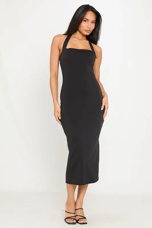 Black Halter Neck Bodycon Midi Dress sold by Nothingbutstyle