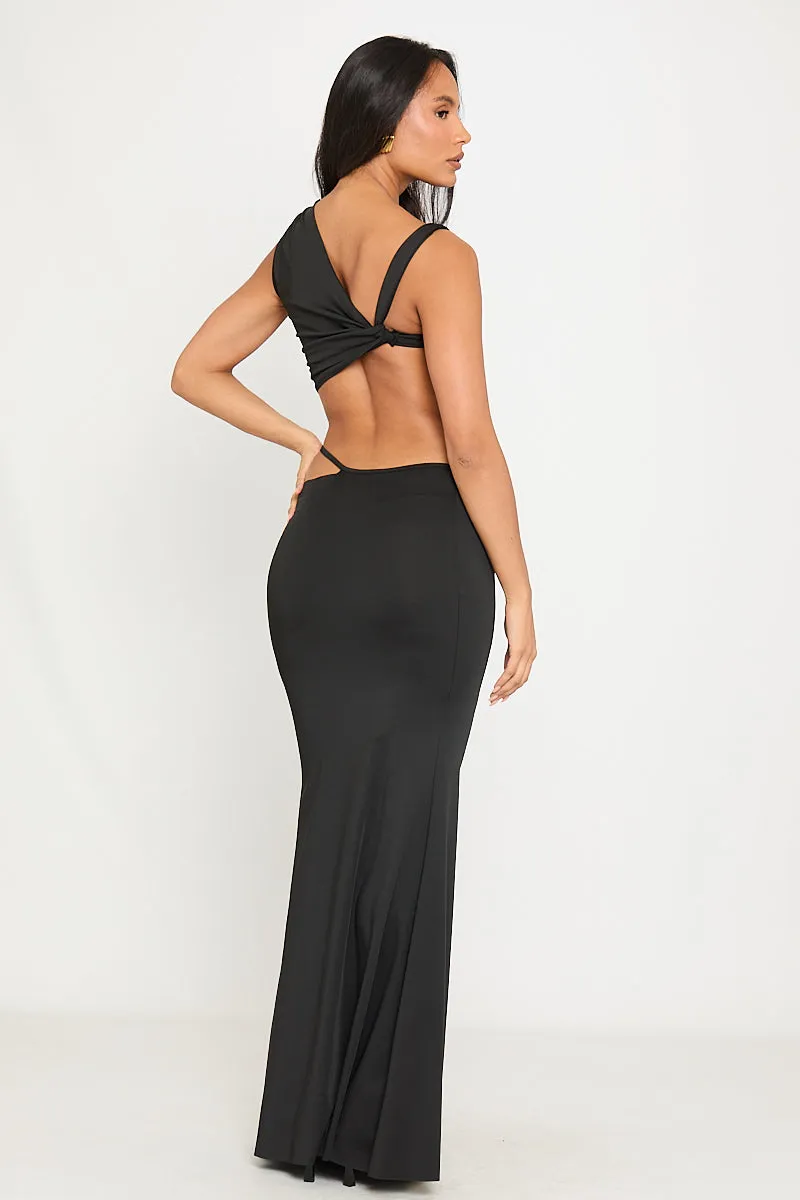 Black Twist Strap Crop Top & Cut Out Maxi Skirt Co-Ord sold by Nothingbutstyle product image thumbnail 4