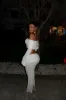 Ivory Knit Off Shoulder Boucle Top & Maxi Skirt Co-Ord sold by Nothingbutstyle