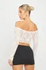 White Sheer Lace Off Shoulder Long Sleeve Crop Top sold by Nothingbutstyle