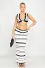 Black White Contrast Crochet Bralette & Maxi Skirt Co-Ord sold by Nothingbutstyle