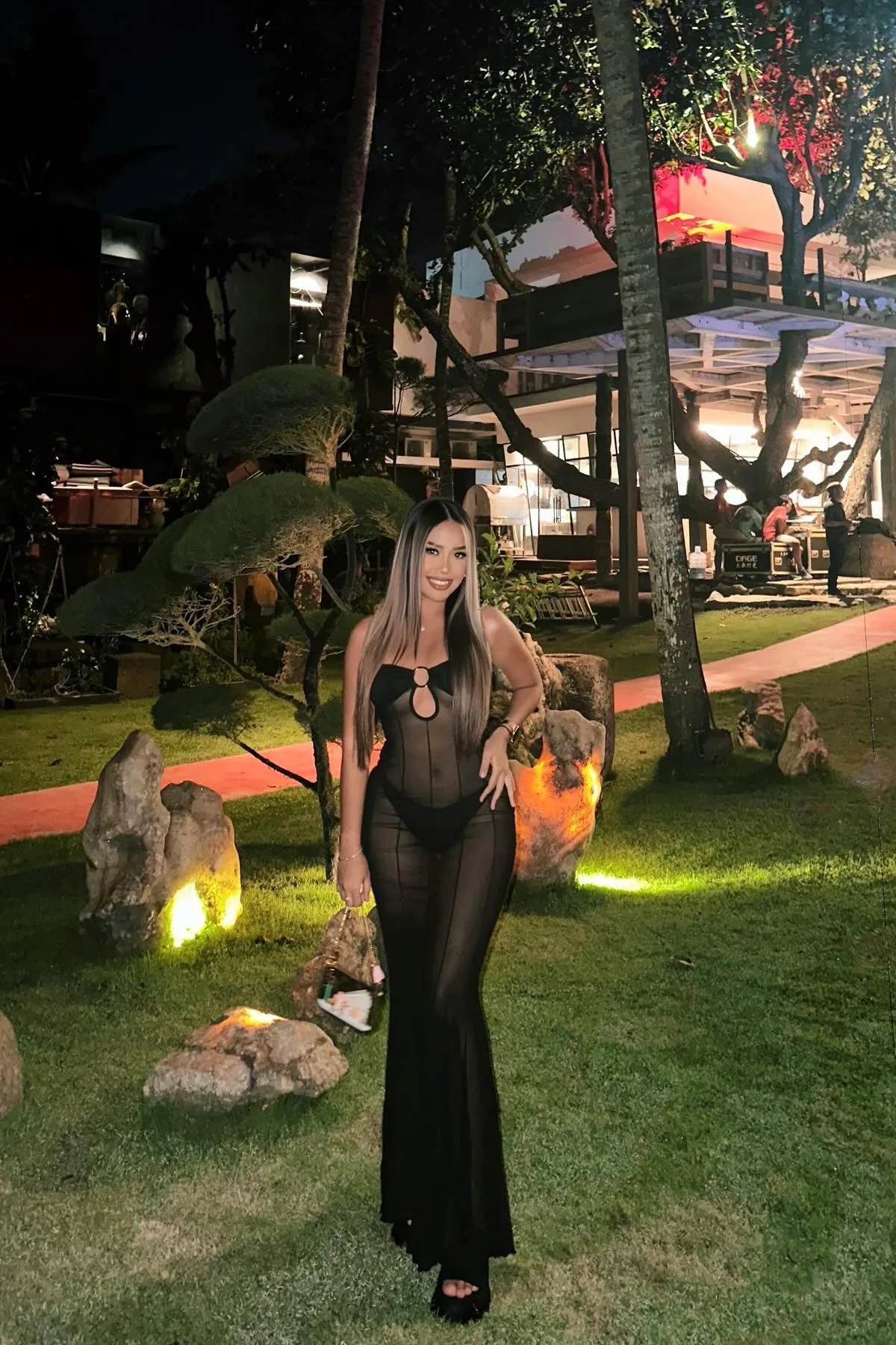 Black Sheer Mesh Bandeau Detail Maxi Dress sold by Nothingbutstyle product image thumbnail 4