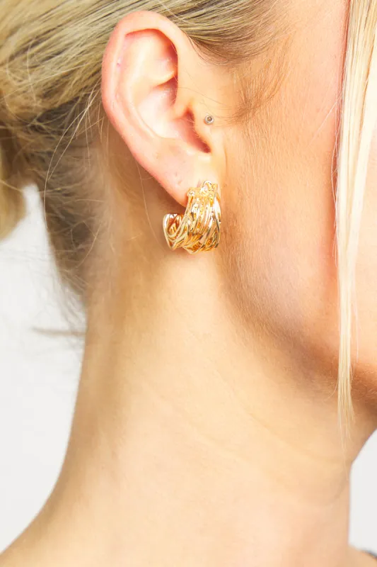 Gold Layered Spiral Hoop Earrings sold by Nothingbutstyle