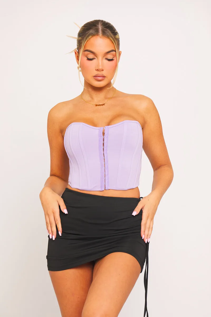 Lilac Boned Detail Bustier Corset Crop Top sold by Nothingbutstyle