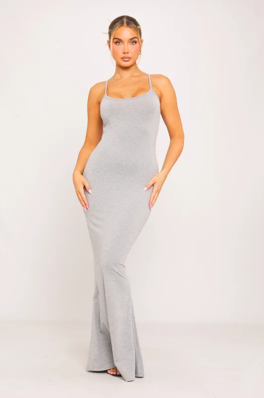 Light Grey Spaghetti Strap Maxi Dress sold by Nothingbutstyle