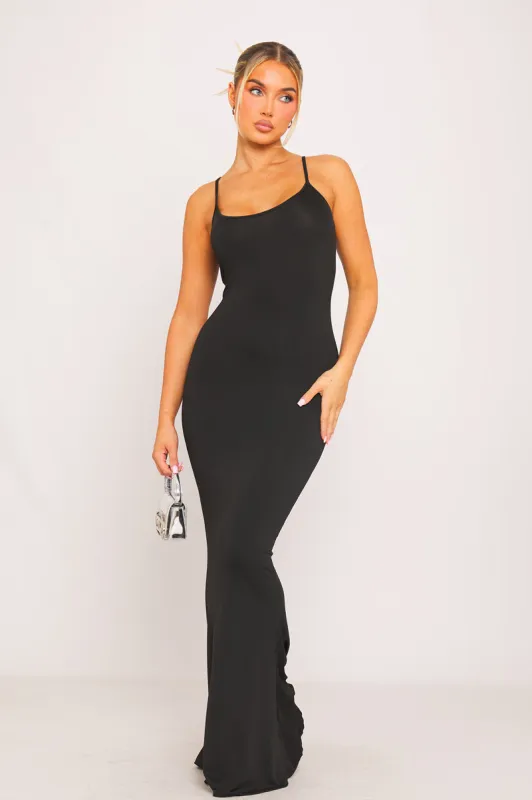 Black Spaghetti Strap Maxi Dress sold by Nothingbutstyle