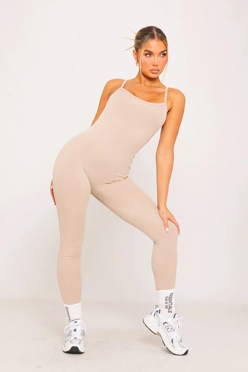 Stone Ribbed Seamless Strappy Jumpsuit sold by Nothingbutstyle product image thumbnail 3