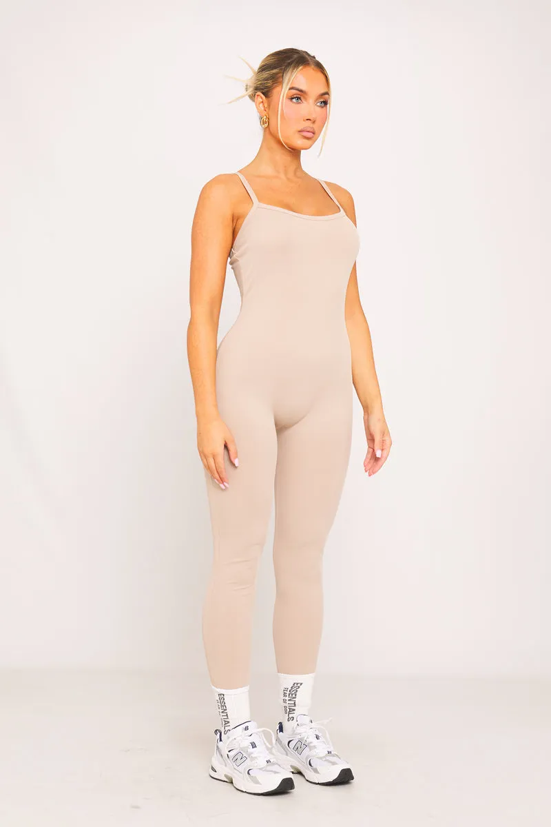 Stone Ribbed Seamless Strappy Jumpsuit sold by Nothingbutstyle product image thumbnail 2