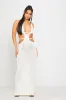 Cream Crochet Knit Halterneck Cut Out Backless Maxi Dress sold by Nothingbutstyle
