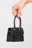 Black Faux Croc Leather Top Handle Mini Bag sold by Nothingbutstyle