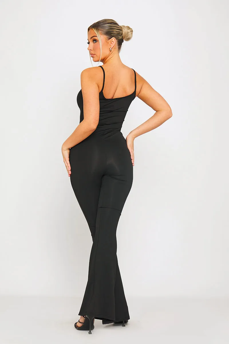 Black Strappy Sleeveless Flared Leg Jumpsuit sold by Nothingbutstyle product image thumbnail 4