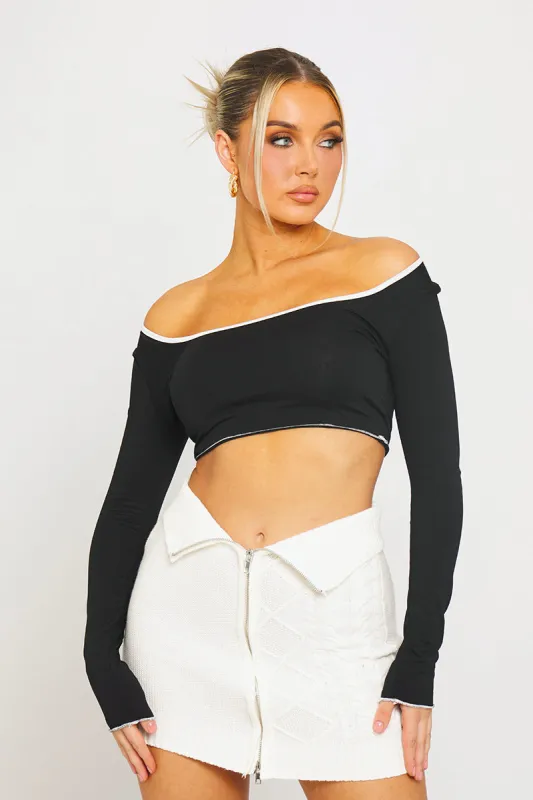 Cream Cable Knit Double Zip Fold Over Mini Skirt sold by Nothingbutstyle
