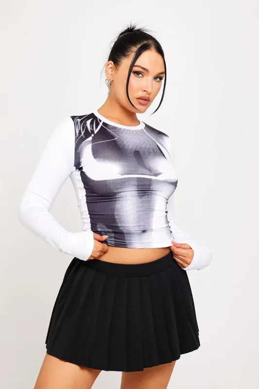White Body Heat Map Print Long Sleeve Top sold by Nothingbutstyle