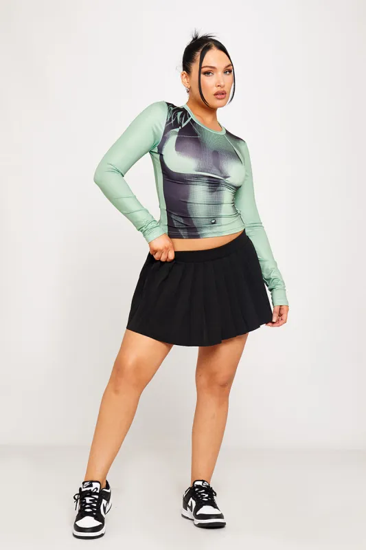 Green Body Heat Map Print Long Sleeve Top sold by Nothingbutstyle