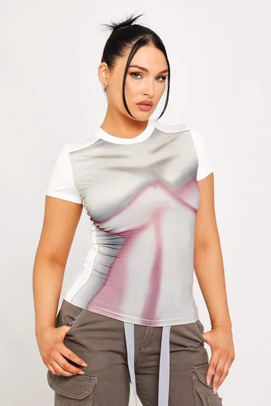White Body Art Print Short Sleeve T-Shirt sold by Nothingbutstyle