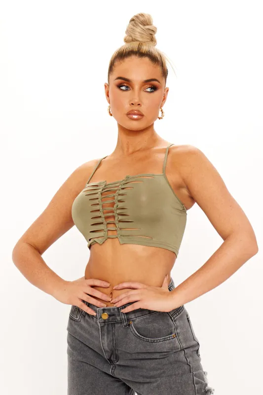 Jaded London Slash Top In Taupe | Parallel Jaded London Slash Top In Taupe | Parallel
