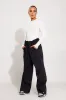 Black Low Rise Oversized Parachute Cargo Pants sold by Nothingbutstyle