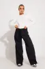 Black Low Rise Oversized Parachute Cargo Pants sold by Nothingbutstyle