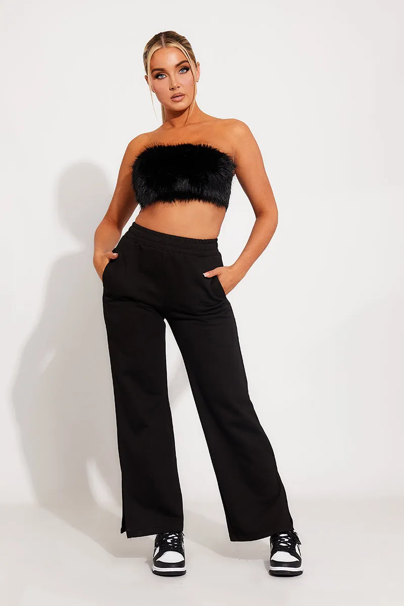 Black Oversized Split Hem Wide Leg Joggers sold by Nothingbutstyle product image thumbnail 4