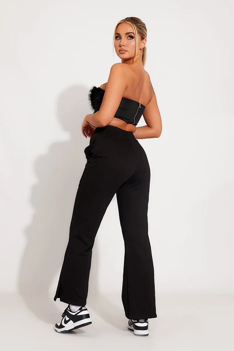 Black Oversized Split Hem Wide Leg Joggers sold by Nothingbutstyle product image thumbnail 3