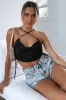 Black Satin Ruched Cowl Neck Crop Top sold by Nothingbutstyle