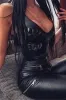 Black Vinyl Plunge Sleeveless Bodysuit sold by Nothingbutstyle