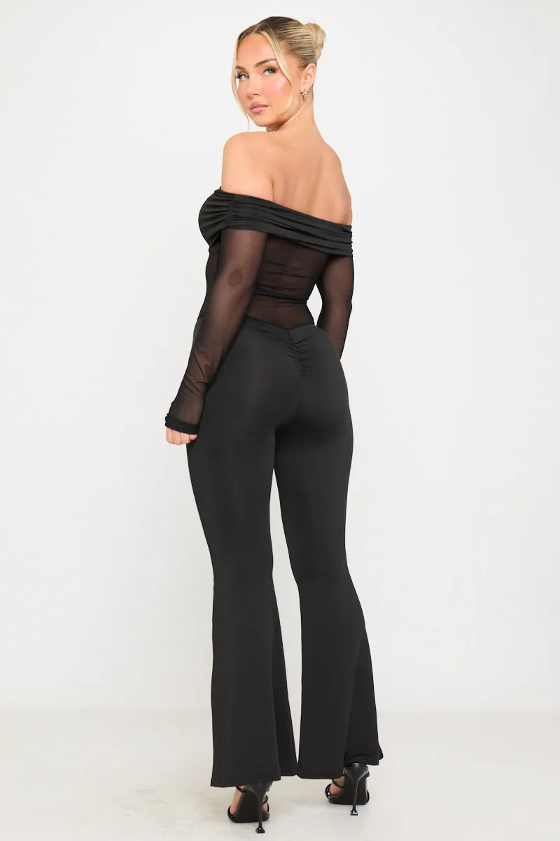 Black Sheer Off Shoulder Long Sleeve Jumpsuit sold by Nothingbutstyle product image thumbnail 4