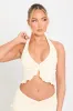 Cream Plunge Ruffle Halter Top & Maxi Skirt Co-Ord sold by Nothingbutstyle
