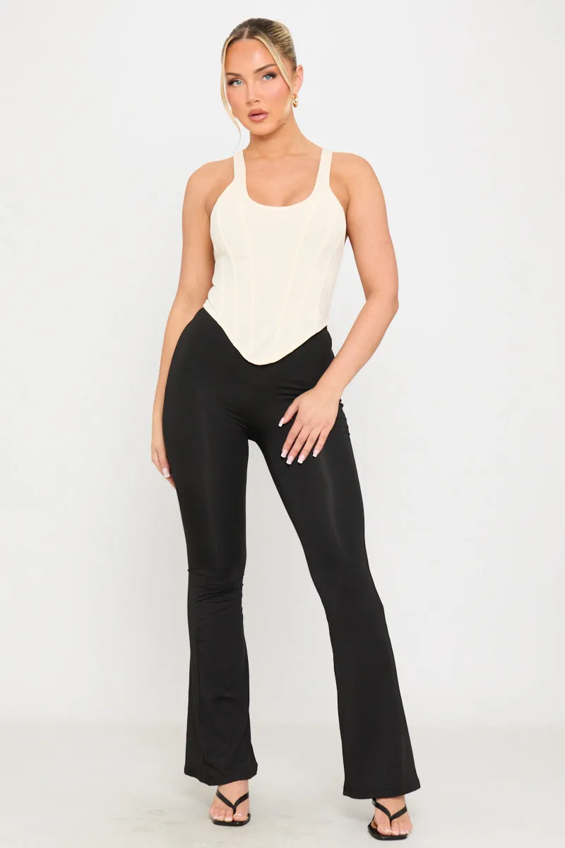 Black High Waist Flared Leg Leggings sold by Nothingbutstyle