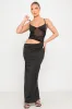 Black Plunge Mesh Cut Out Strappy Maxi Dress sold by Nothingbutstyle