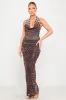 Leopard Print Cowl Neck Open Back Maxi Dress sold by Nothingbutstyle