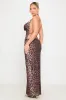 Leopard Print Cowl Neck Open Back Maxi Dress sold by Nothingbutstyle