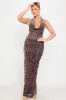 Leopard Print Cowl Neck Open Back Maxi Dress sold by Nothingbutstyle