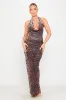 Leopard Print Cowl Neck Open Back Maxi Dress sold by Nothingbutstyle