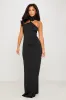 Black Halter High Neck Embellished Detail Maxi Dress sold by Nothingbutstyle