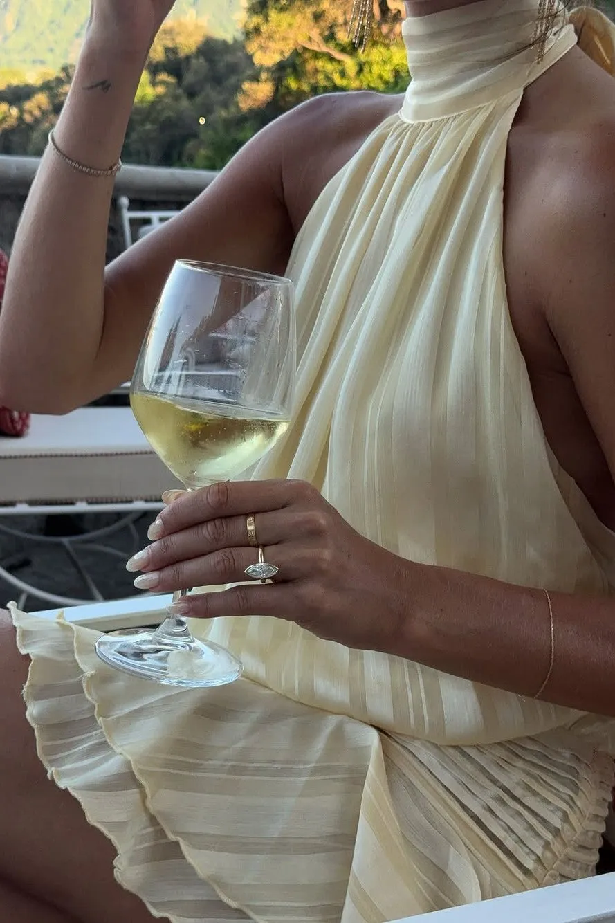 Cream Chiffon Halter Neck Tiered Mini Dress sold by Nothingbutstyle product image thumbnail 4