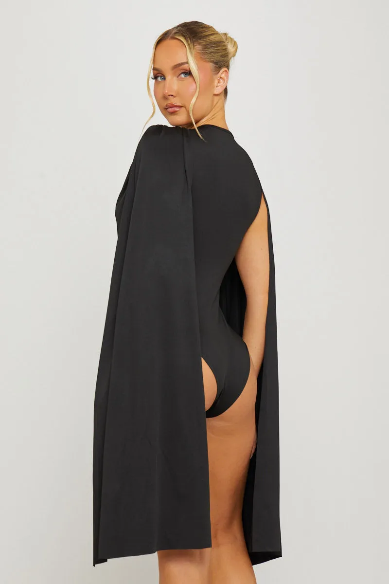 Black Shoulder Draped Ruched Bodysuit sold by Nothingbutstyle product image thumbnail 4