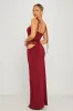 Burgundy Lace Detail Shoulder Tie Maxi Dress sold by Nothingbutstyle