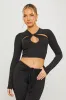 Black Cut Out Detail Long Sleeve Crop Top sold by Nothingbutstyle