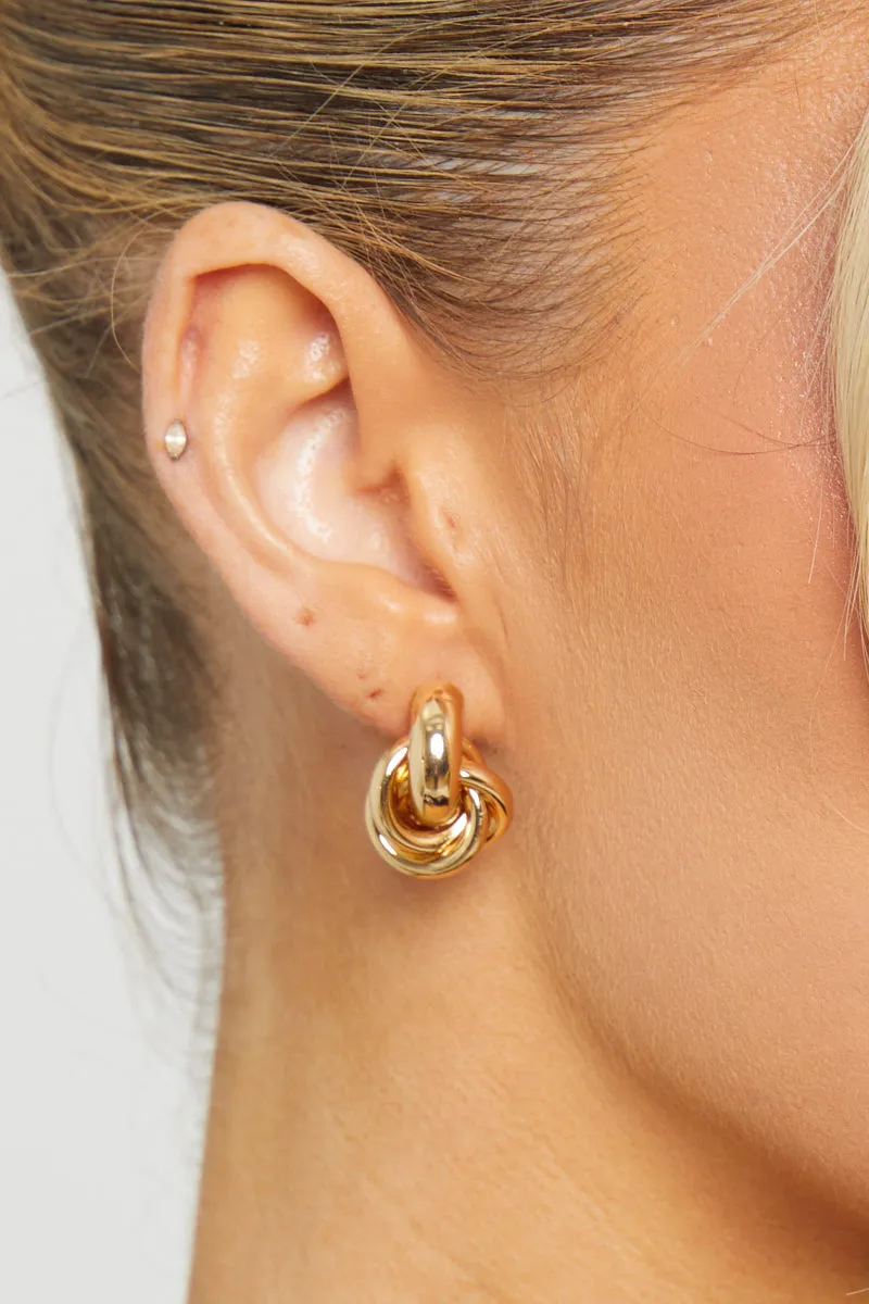 Gold Knot Detail Drop Earrings sold by Nothingbutstyle product image thumbnail 2