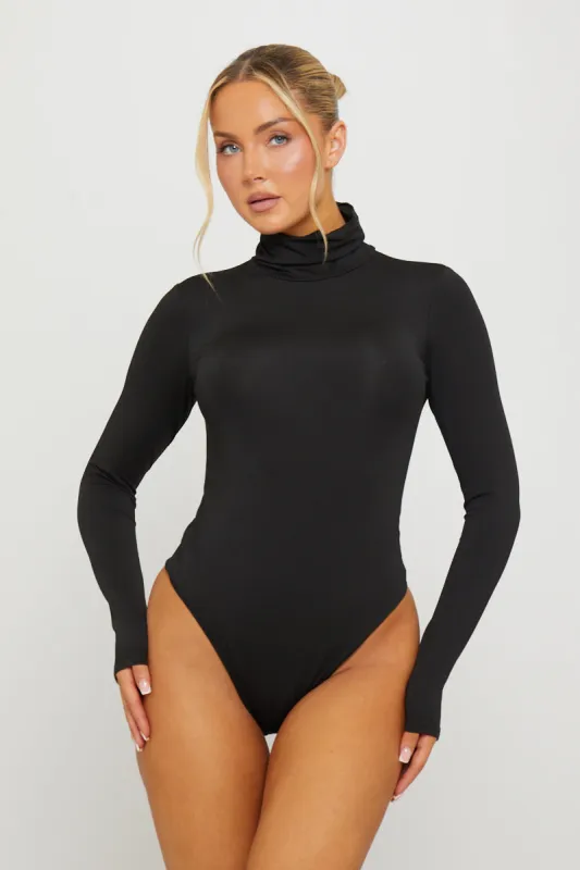 Black Long Sleeve Turtleneck Bodysuit sold by Nothingbutstyle