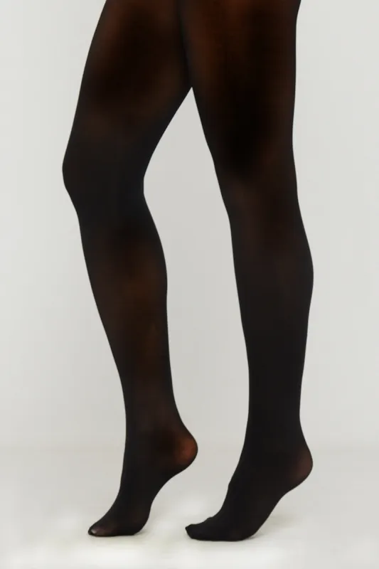 Black Opaque High Rise Tights sold by Nothingbutstyle