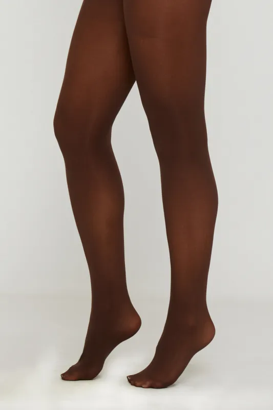 Brown Opaque High Rise Tights sold by Nothingbutstyle