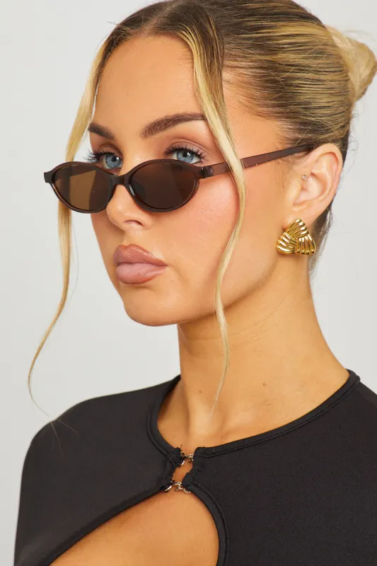 Brown Oval Cat Eye Sunglasses sold by Nothingbutstyle