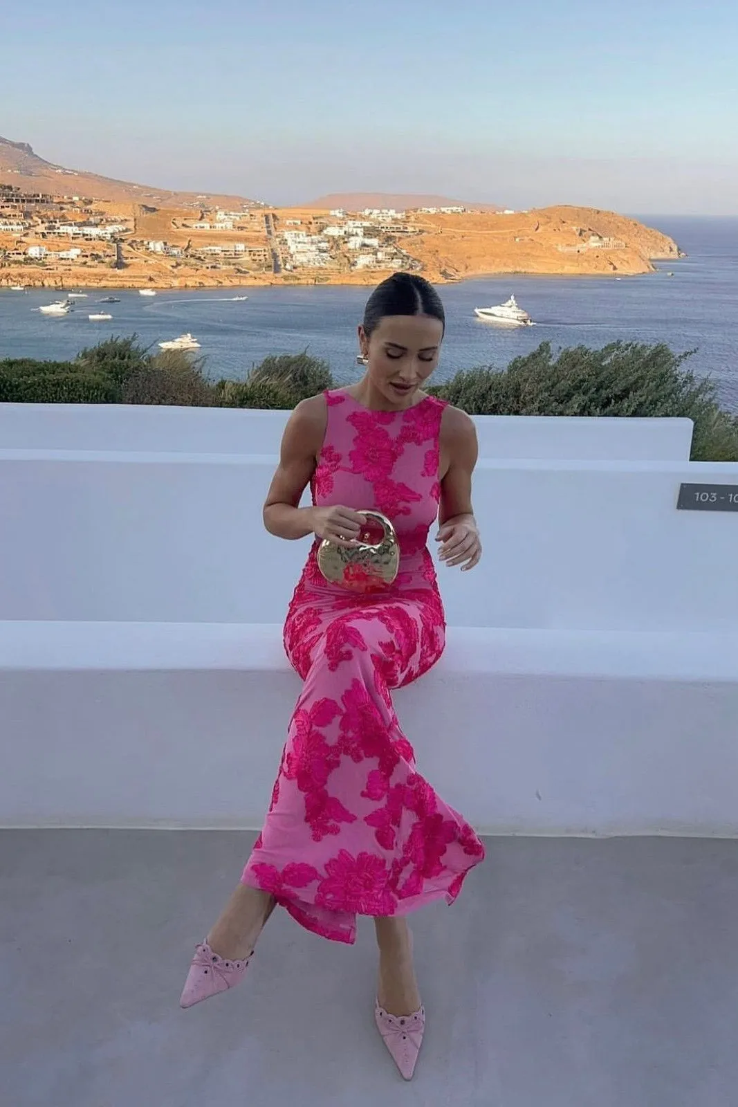 Pink Floral Embroidered Sleeveless Maxi Dress sold by Nothingbutstyle product image thumbnail 2