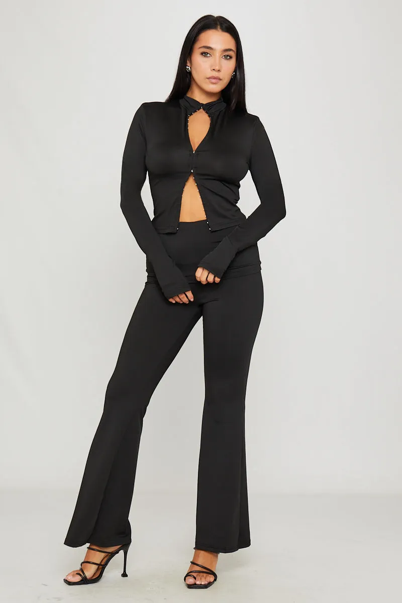 Black High Neck Hook & Eye Top & Leggings Co-Ord sold by Nothingbutstyle product image thumbnail 2