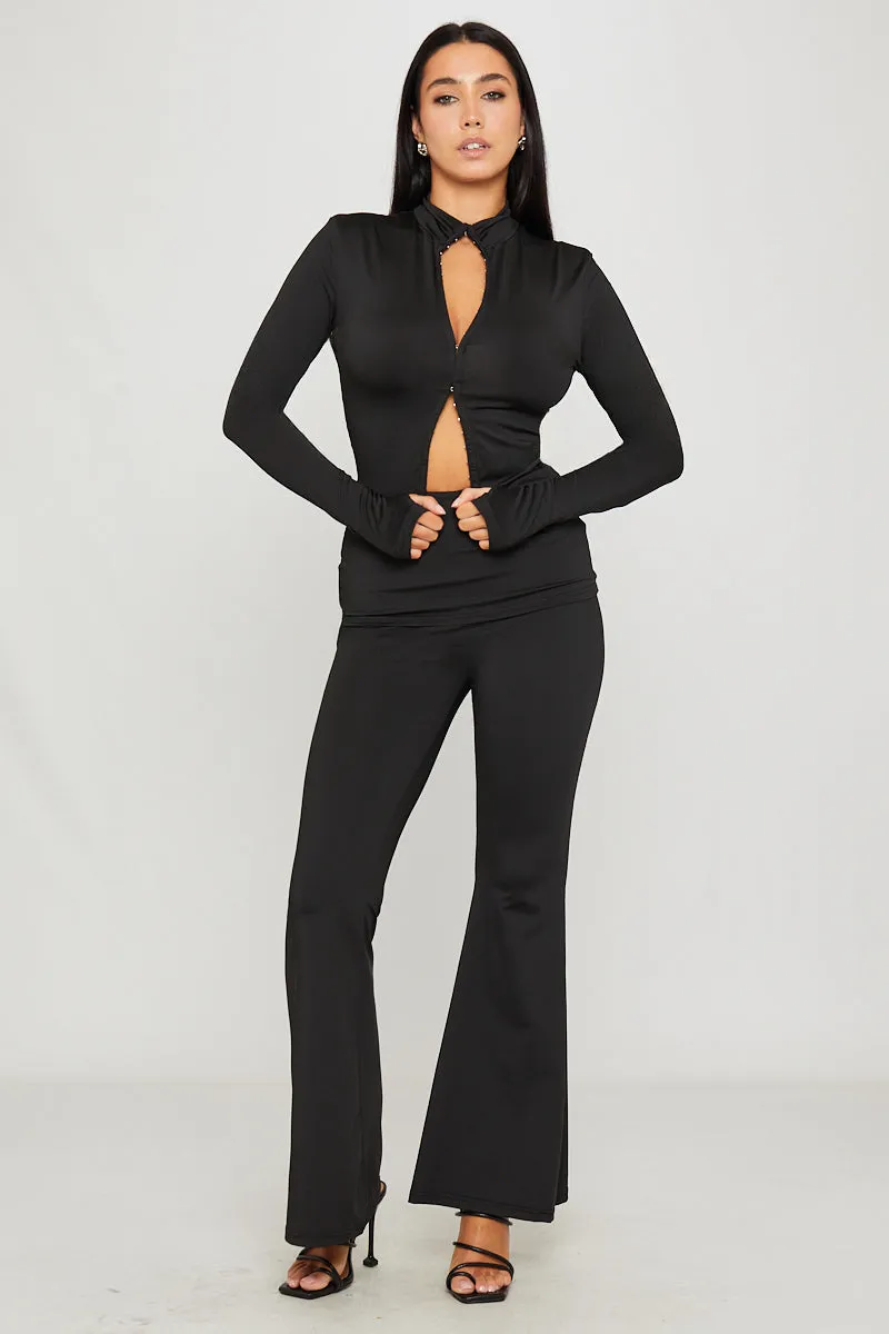 Black High Neck Hook & Eye Top & Leggings Co-Ord sold by Nothingbutstyle product image thumbnail 4