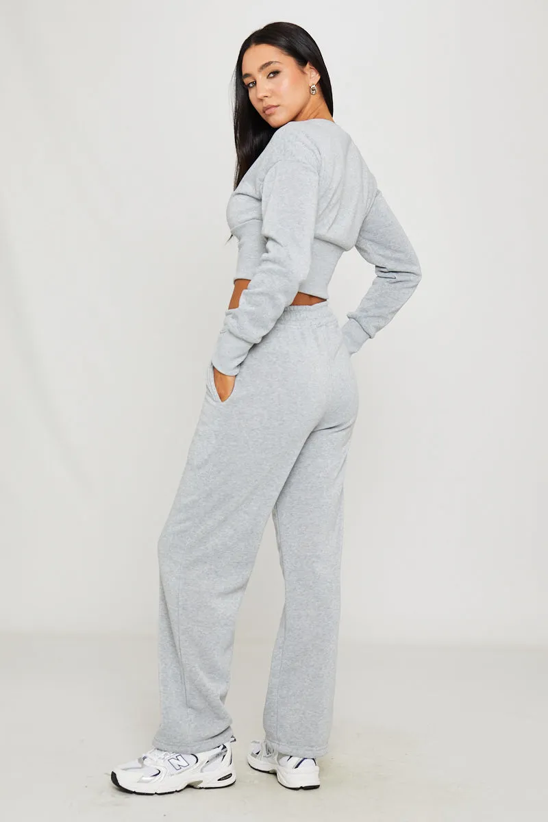 Light Grey Cinched Waist Zip Jacket & Joggers Set sold by Nothingbutstyle product image thumbnail 4