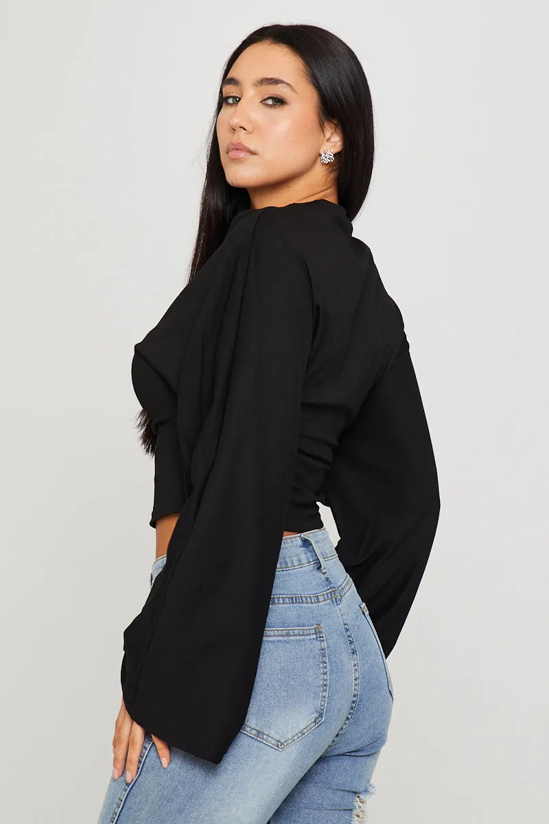 Black Cinched Waist Long Sleeve Top sold by Nothingbutstyle product image thumbnail 4