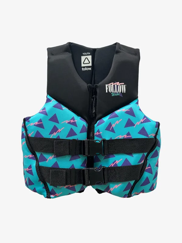 Follow Grommy CGA Youth Life Jacket - Black/Teal made by Follow Wake